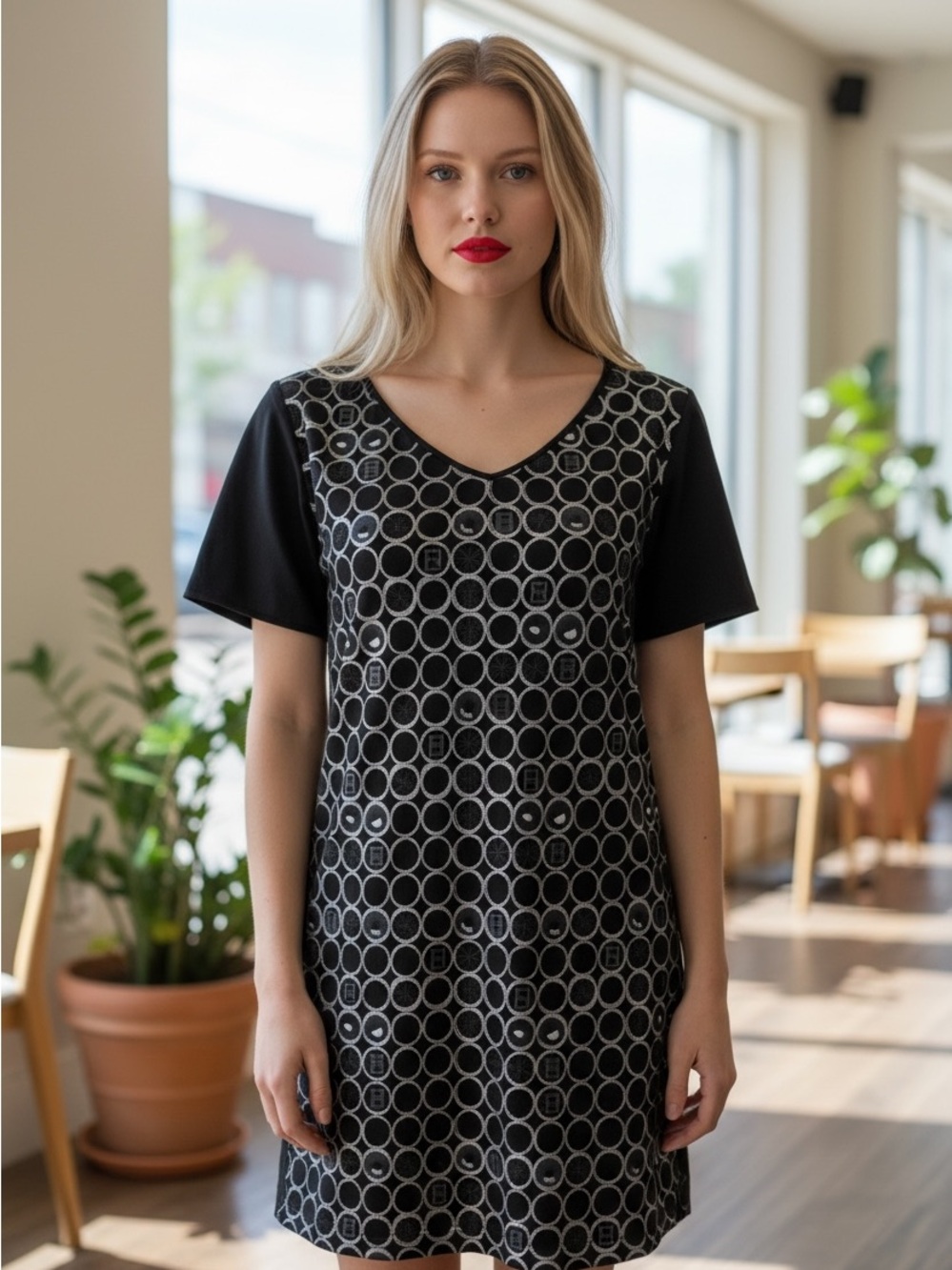 Fendi Mini Dress Or Tunic Black Label Top with Silver Logo Stitching